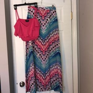 Bebe Crop Top and Skirt